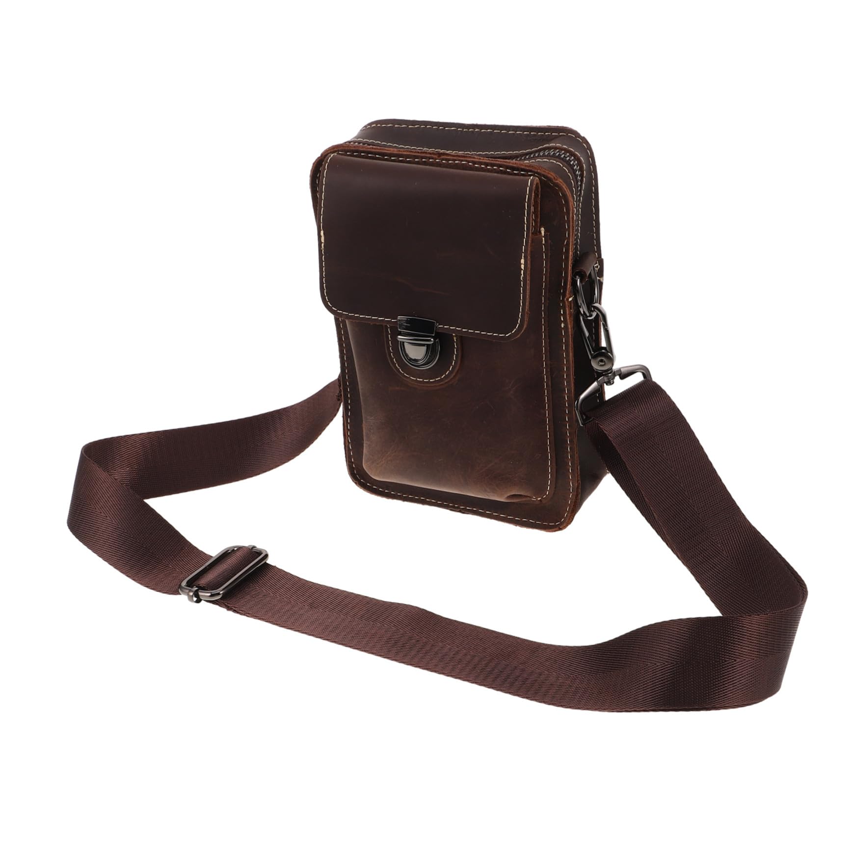 Skórzana Torba Telefon Crossbody z Regulowanym Paskiem Mężczyzn i Kobiet Wielofunkcyjna Saszetka Co Dzień Podróże i Casualowe Wyjścia
