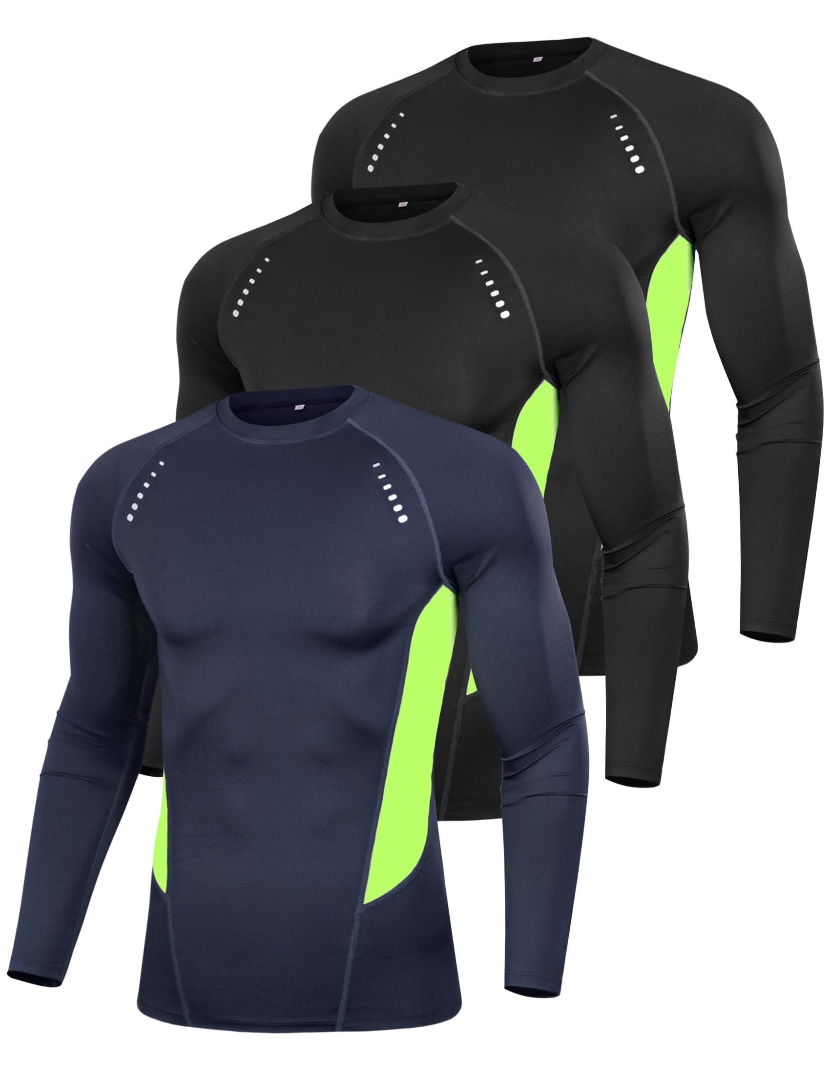 Terecey Maglia a Compressione Uomo Manica Lunga Maglia Termica Uomo Ad Asciugatura Rapida Maglia Tecnica Traspirante Maglia Sportiva Uomo Palestra T-Shirt M-3XL