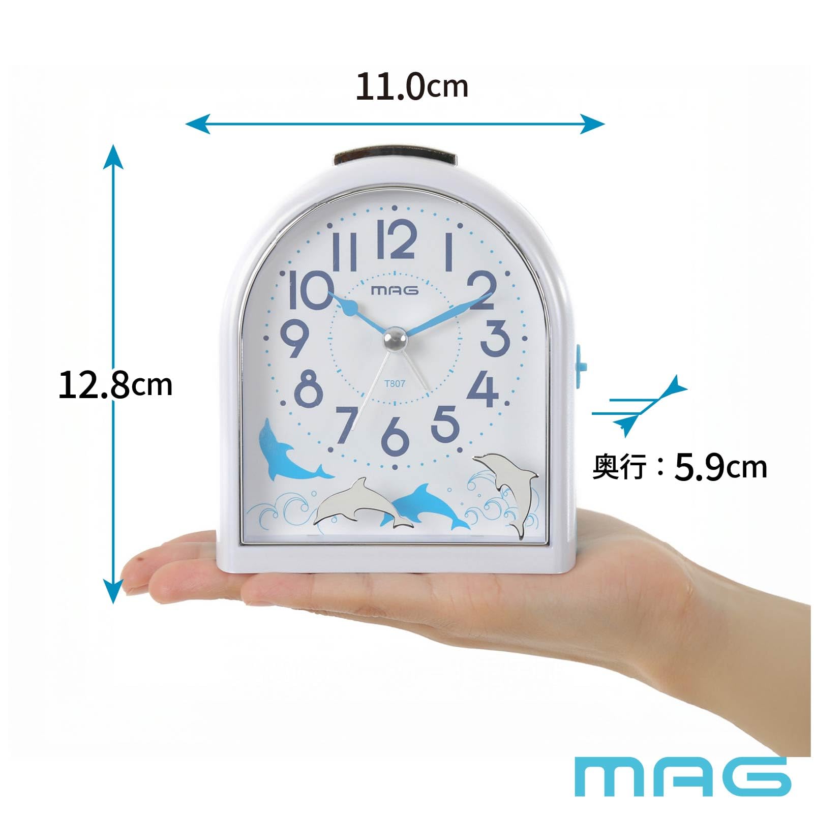 Amazon.co.jp: MAG(マグ) 目覚まし時計 置き時計 アナログ イルカ 動物