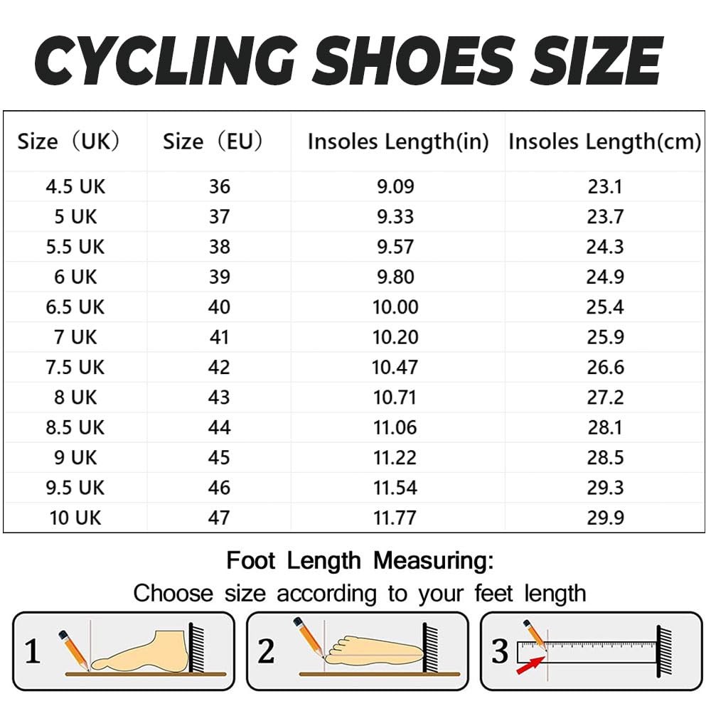 Chaussure Velo Route Hommes, Chaussures Velo Route Chaussures de Cyclisme Homme et Femmes VTT Velo Route avec Crampons Antidérapants Semelle Dure 36 EU-47 EU