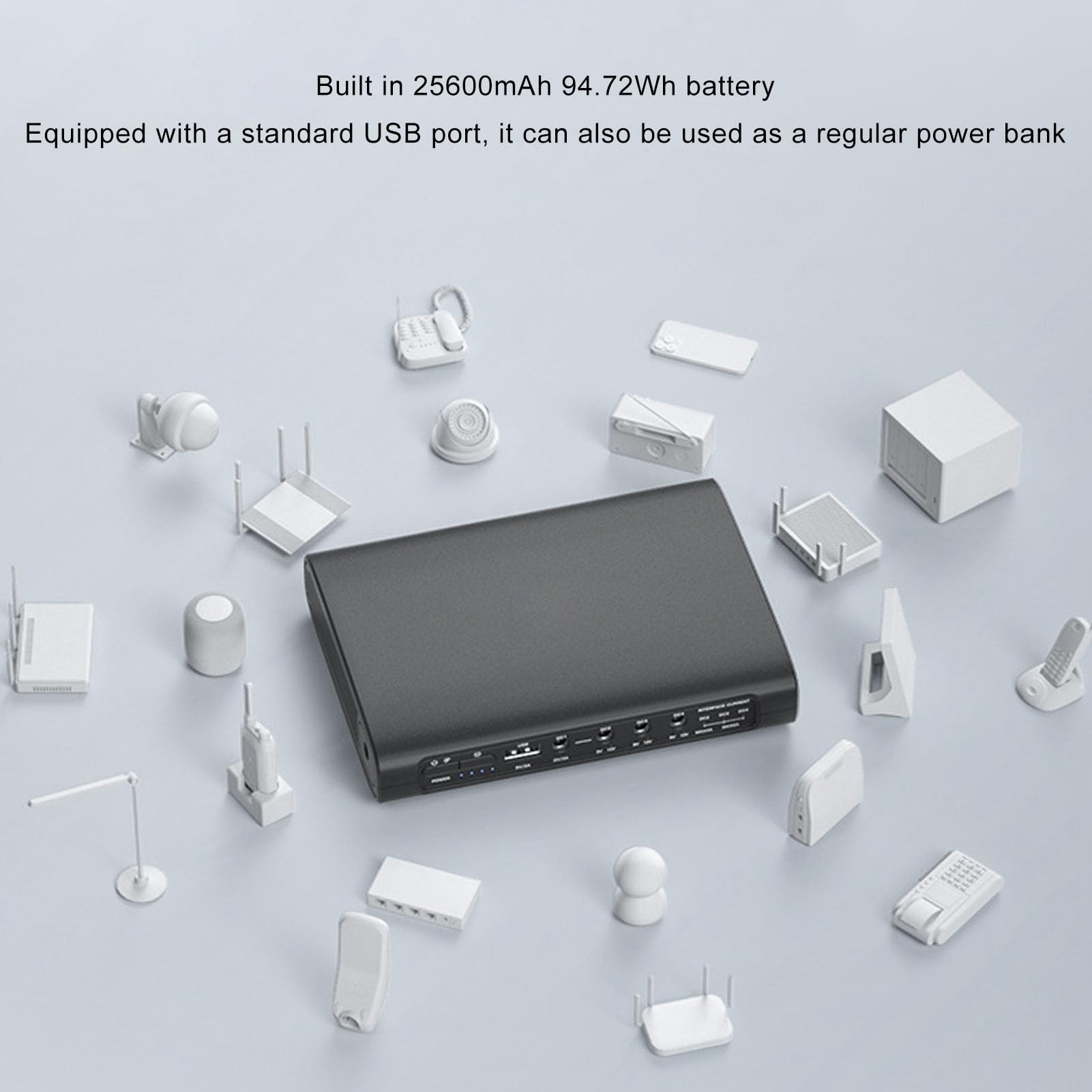 Zasilanie Awaryjne UPS z Baterii UPS 25600 MAh 5 V 9 V 12 V Maksymalnie 3 A 5 Gniazd Obsługuje Dzielenie Mocy Zasilacz UPS dla Routerów (Spacnanamfgso4u90r-12)