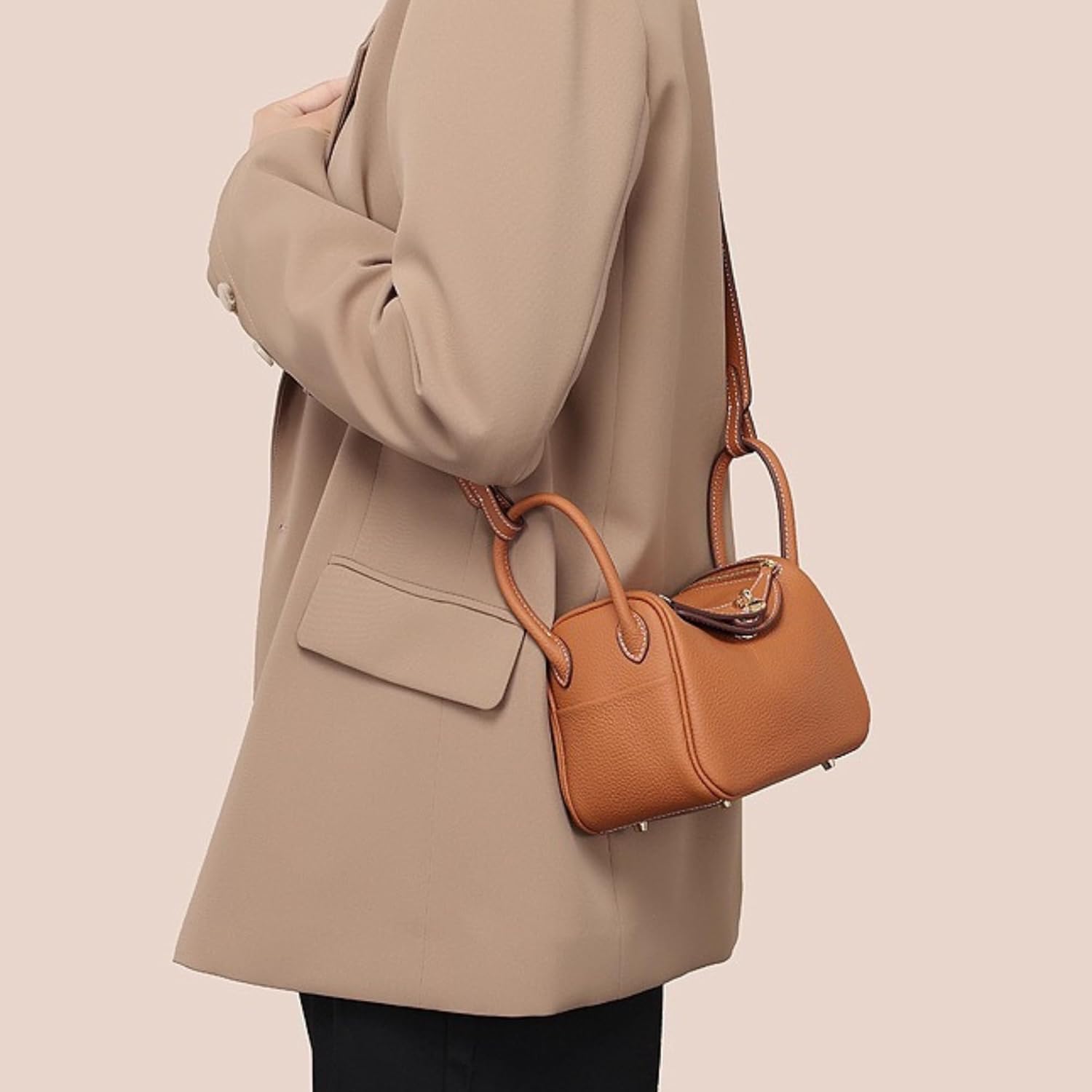 Shoulder Bag With Zipper Small Leather Crossbody Bags For Women Purse Handbags - Image 7