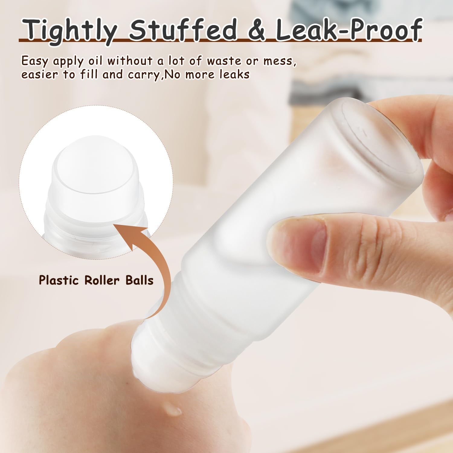 Large Glass Roll On Bottles,Empty Glass Deodorant Roller Bottles With Large Plastic Roller Ball for Essential Oil,Deodorant,Castor Oil,Body Oil-Dispense Containers for Pains (Frosted, 1oz/30ml)