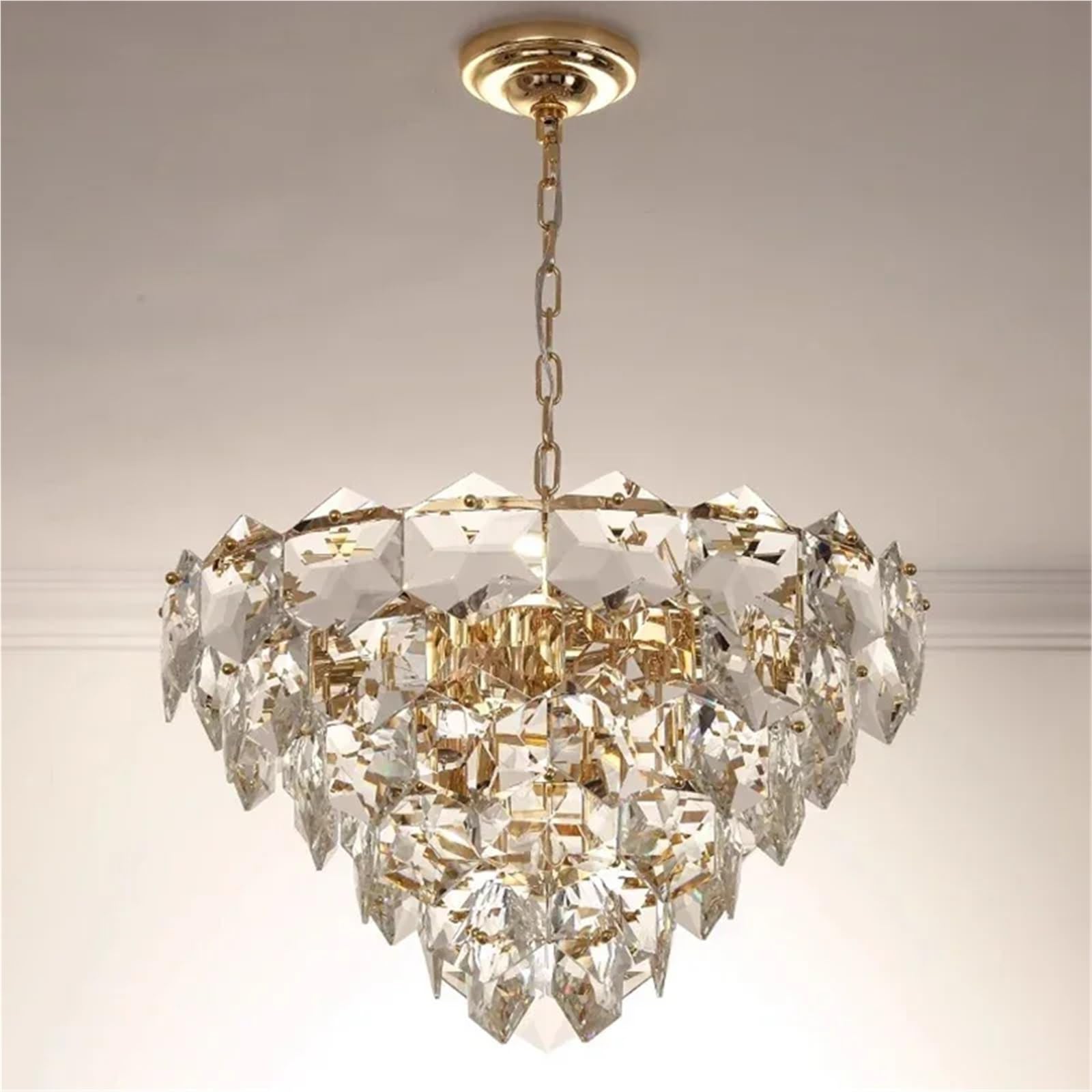 KXEcoLife Modern LuxuryGlass Crystal Chandelier Stair Villa Living Room Decor Lustre Led Pendant Light Indoor Lighting Lamp Fixtures
