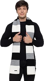 513 Men Acrylic Woolen Color Block Casual Warm Winter Wear Muffler Scarf Stole,MEN919_P-picture-31