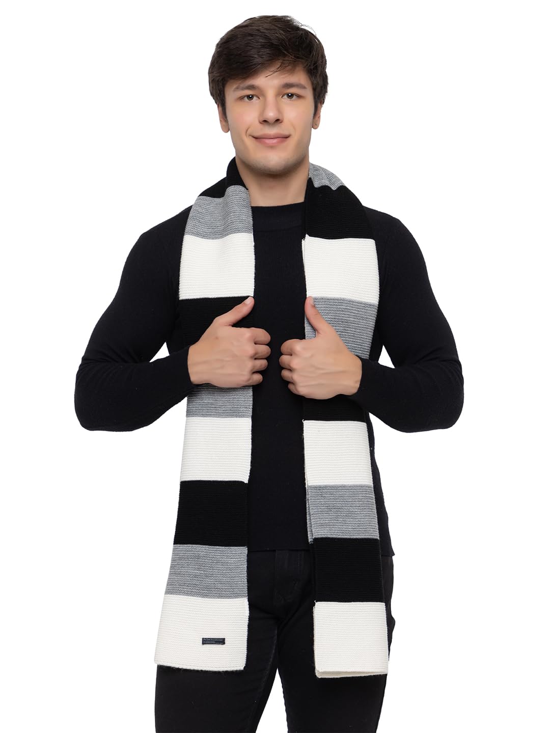 Sponsored Ad - Men Acrylic Woolen Color Block Casual Warm Winter Wear Muffler Scarf Stole,MEN919_P