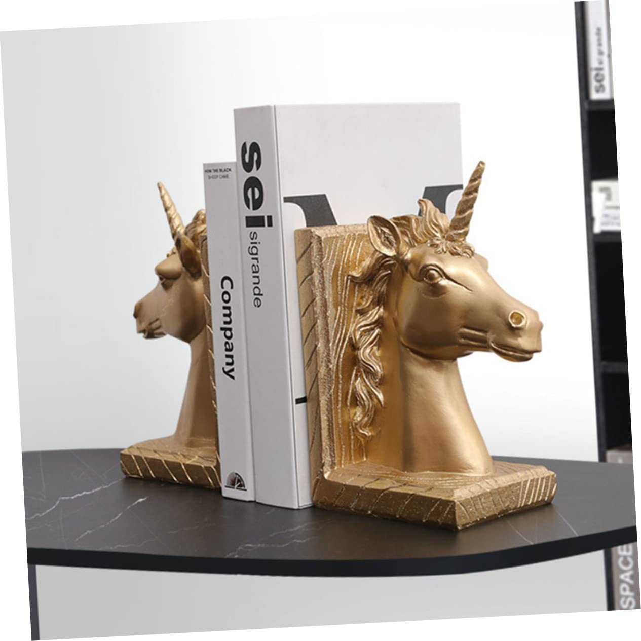 STOBOK Eleganti Fermalibri in Resina Set Da 2 Fermalibri Per Mensole Da Scrivania Per Decorare La Libreria
