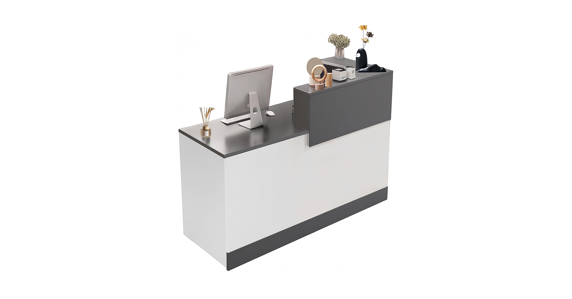 Amazon.co.jp: EastEamily 受付カウンター レジカウンター 木製