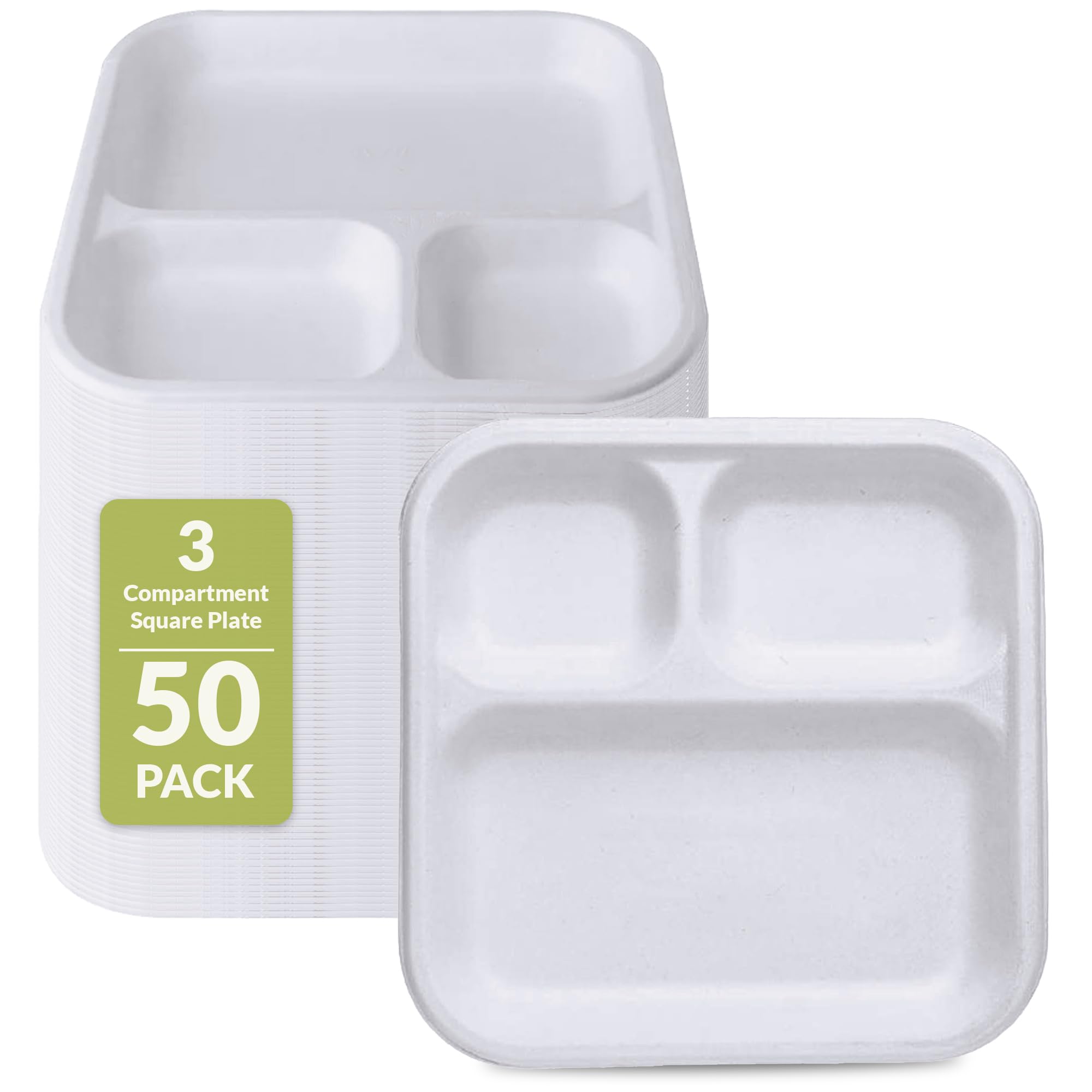 The Food Supply Strong Paper Plates, Disposable Plates, Compostable & Biodegradeable Plates - Super Rigid - Eco-Friendly Sugarcane