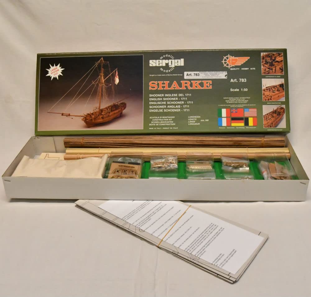 Generico - Mantua Modell 783 - SHARKE - 1:50 - Komplettes Montageset aus Holz und Metall zur Selbstmontage