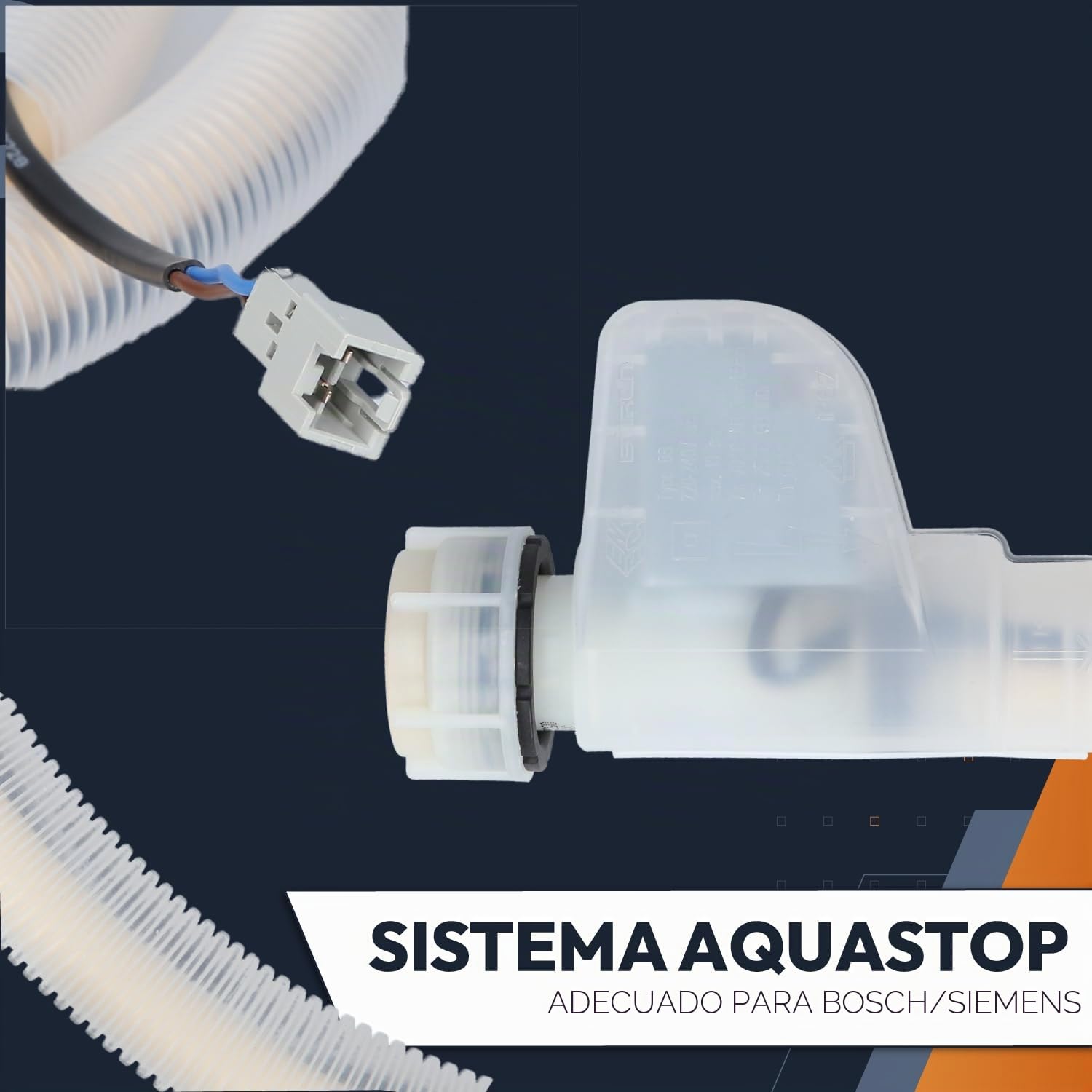 Kenekos - Manguera Aquastop de 1,68 m compatible con lavavajillas Bosch Siemens iQ300 iQ500 iQ700 SuperSilence, tipo BITRON tipo 88 3/4 pulgadas, alternativa para 00668113/668113