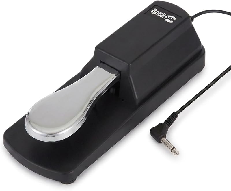 6.35mm Sustain Pedal for Electronic Keyboards and Digital Pianos with Polarity Switch, Anti-Slip Rubber Bottom and 5.9 ft. Cable | Universal 6.35mm piano sustain pedal with polarity switch, anti-slip base & long cable for keyboards