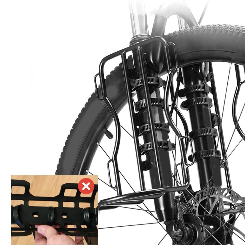 Sac de fourche avant de vélo étanche 10 L avec porte-fourche en métal pour vélo de randonnée (2 x porte-bagages + 2 sacs)