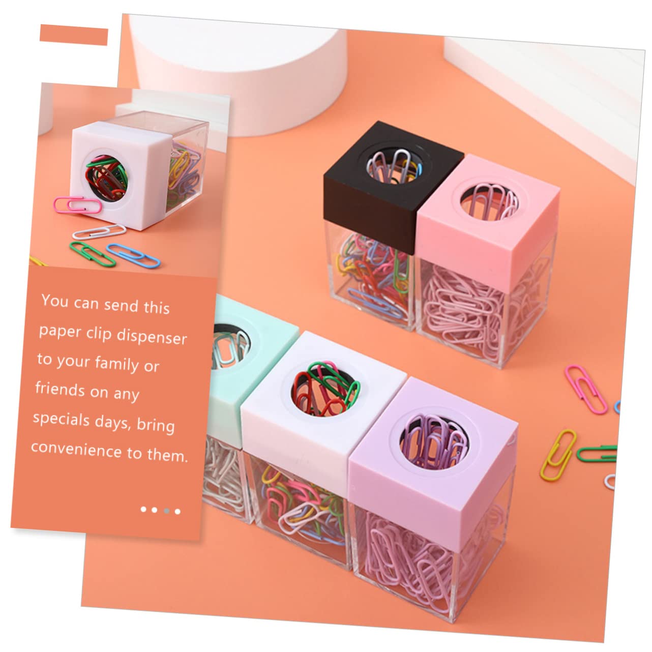 NUOBESTY 9piezas Organizador De Clips Magnético Contenedor De Clips De Recipientes Transparentes Para Escritorio Para y Escuela