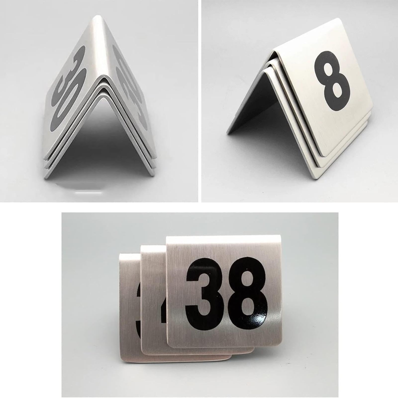 Placas For Números De Mesa, Placas For Números De Mesa De Doble Cara De Acero Inoxidable