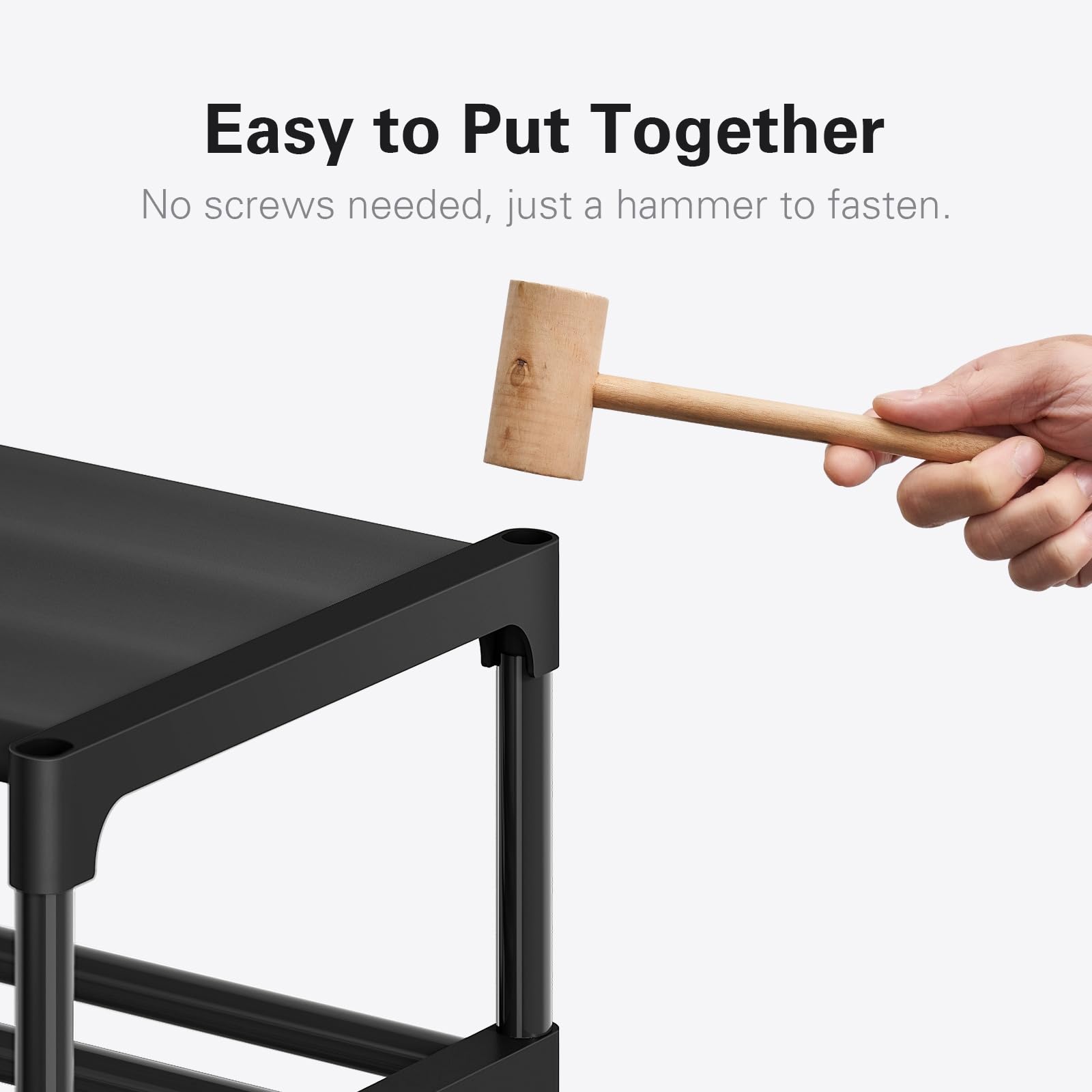 iBune 10 Tier Shoe Rack Organizer, Large Tall Shoe Rack Shelf Holds 55-65 Pairs Shoes and Boots, Vertical Shoe Rack for Closet, Free Standing Shoe Rack for Entryway, 11.8" D x 50" W x 68.8" H