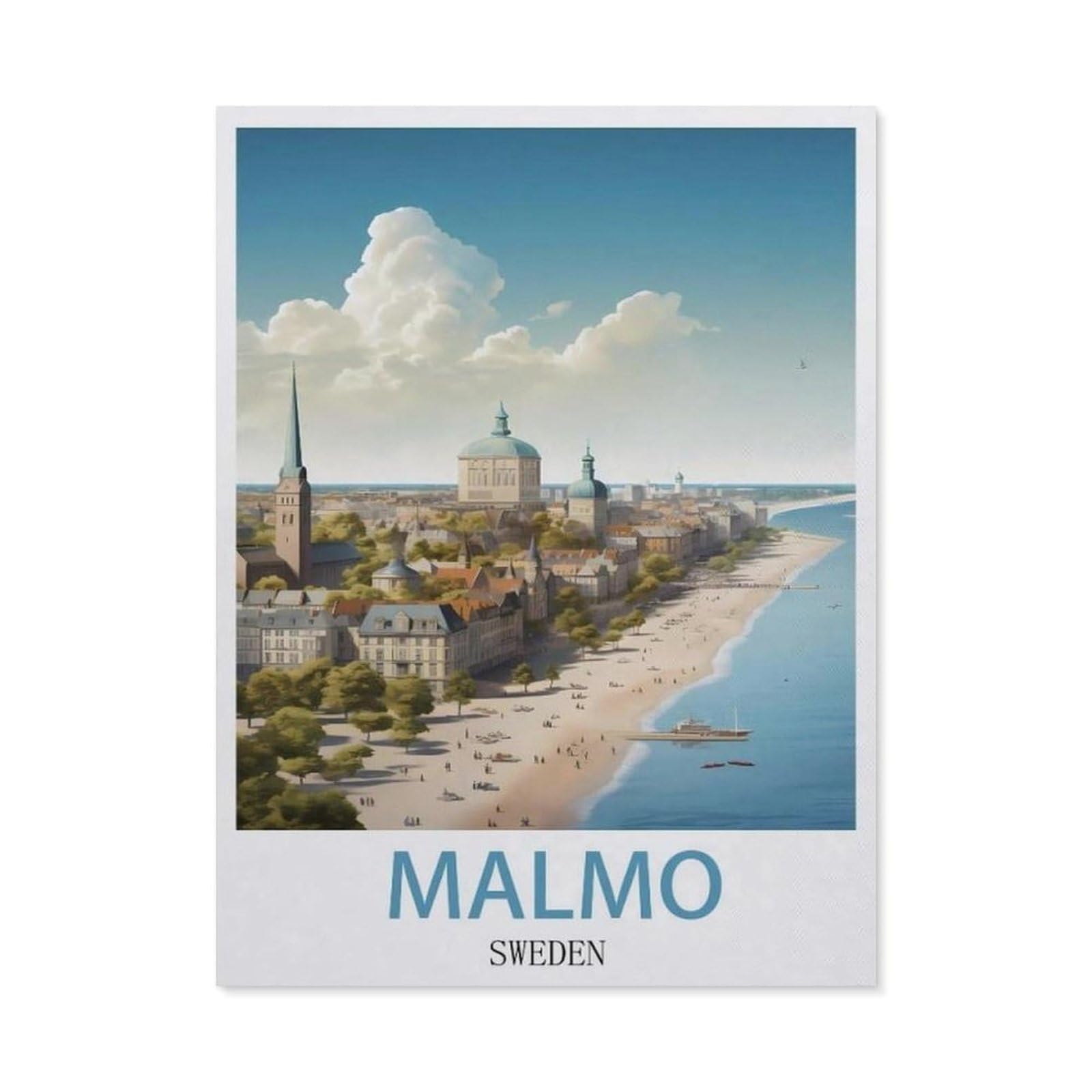 Metal Tin Sign，Malmö Sweden(30x40cm）