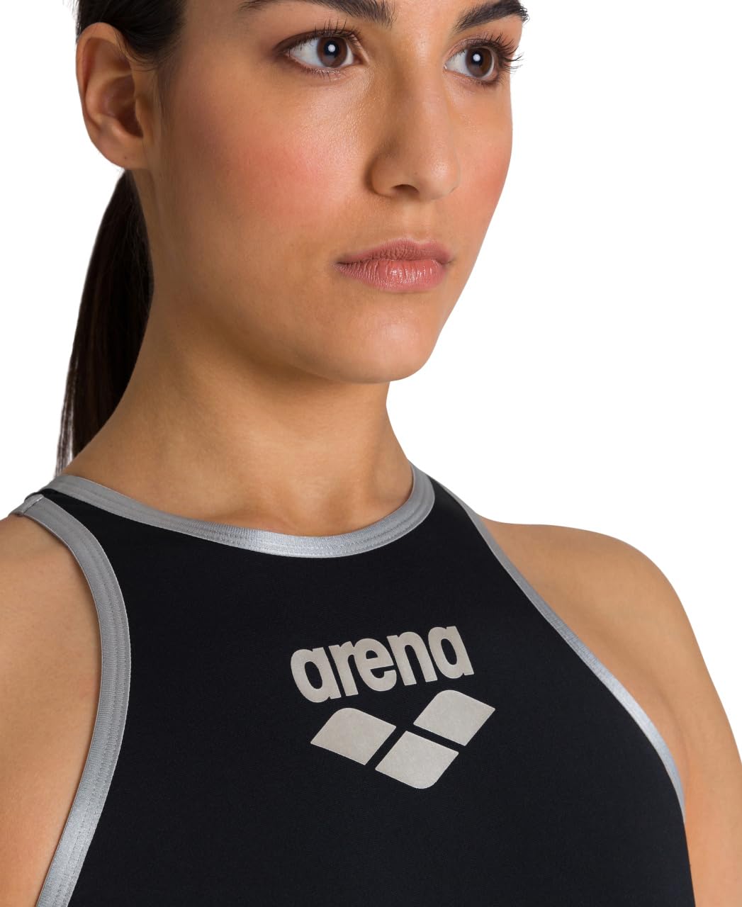 Arena Damen Badeanzug One Big Logo MaxLife Eco Chlorbeständig UV-Schutz 50+
