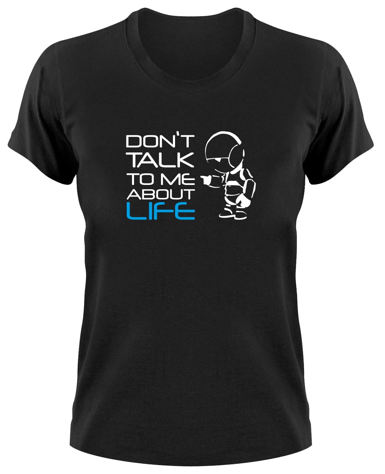 Styletex23 Women's Black #2 Hitchhiker's Guide To The Galaxy Marvin T-Shirt, Xl,