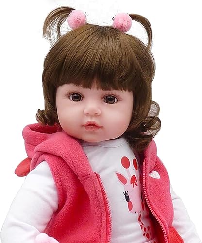 Miniatura 2 de Pinky 24 pulgadas 24.0 in muñeca Reborn bebé niña Reborn bebé bebé realista aspecto realista muñeca bebé vinilo suave bebé negro pelo regalo de