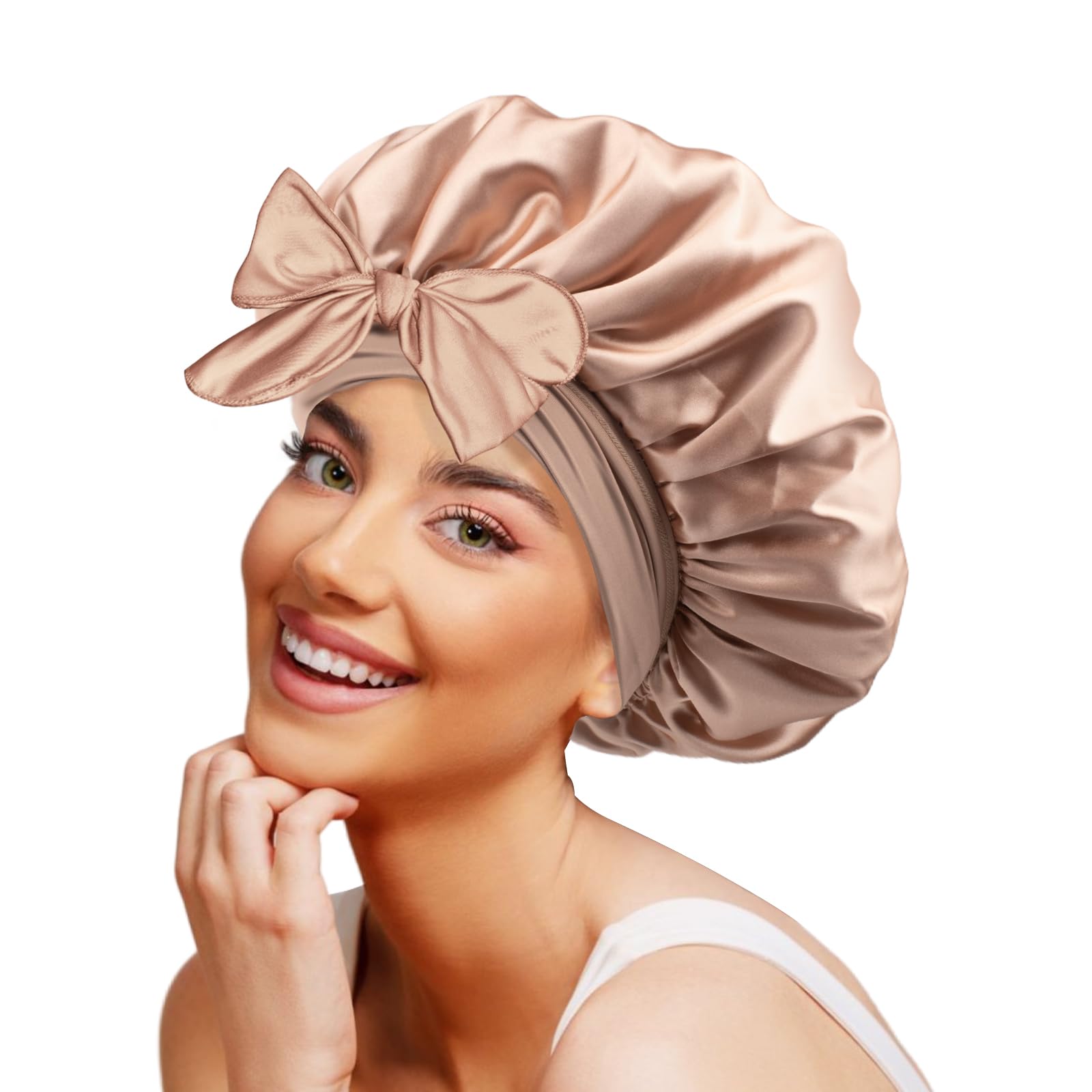Galsangflower Double Sided Satin Bonnet with Tie