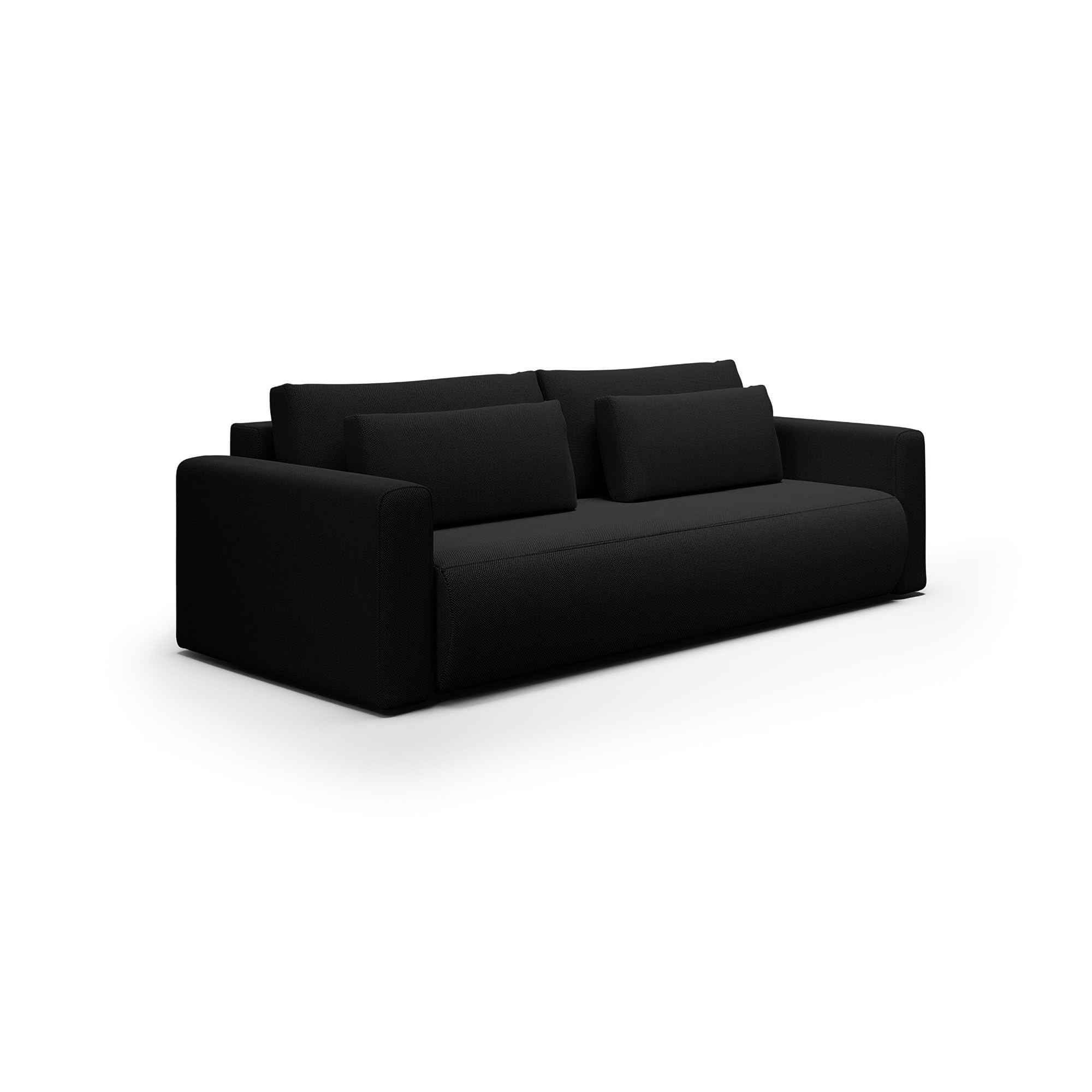 Dmora Divano Letto 2 Posti Eleanor 240x105 cm Nero Contenitore di Apertura a Libro, Reclinabile