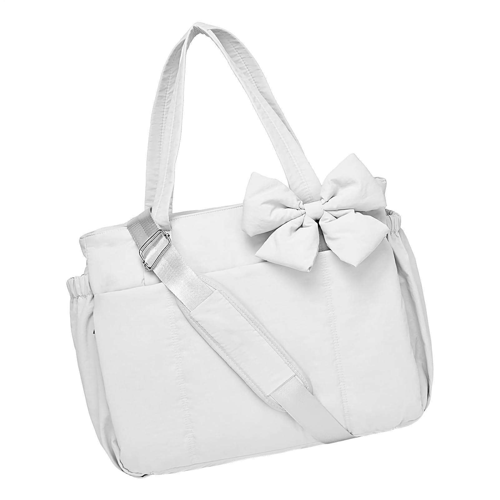 Bolso de hombro con lazo, bolso de mano suave con lazos, elegante bolso de mano con correa ajustable para oficinas, bodas, escuela, viajes, playa, fiesta, trabajo, noche