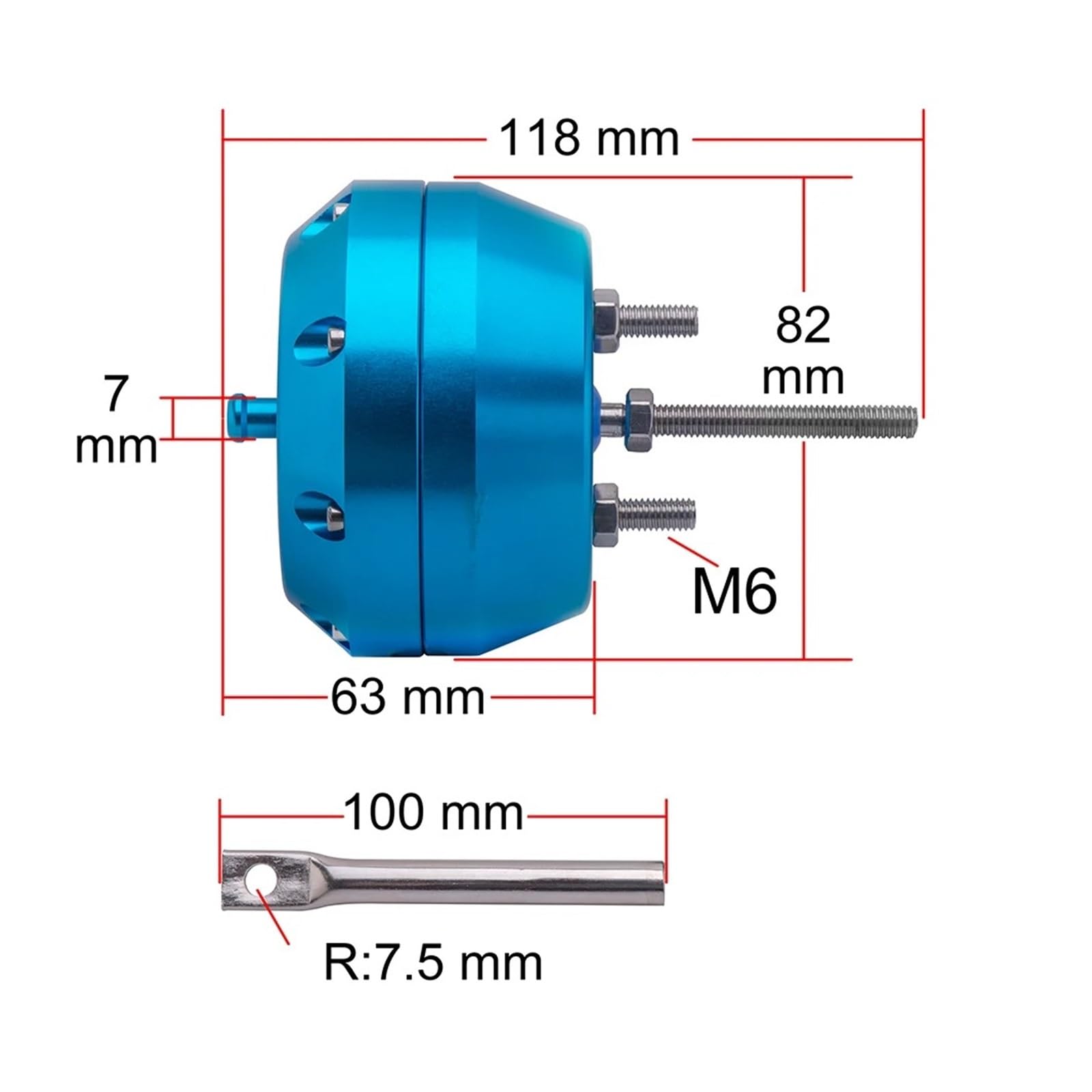 Valvola EGR Ricircolo Gas Scarico Wastegate Con Attuatore Turbo In Alluminio Billet Automatico Da 2,00" Per Valvola Di Scarico Turbo Caricabatterie Garrett T3, T3.5 E T4