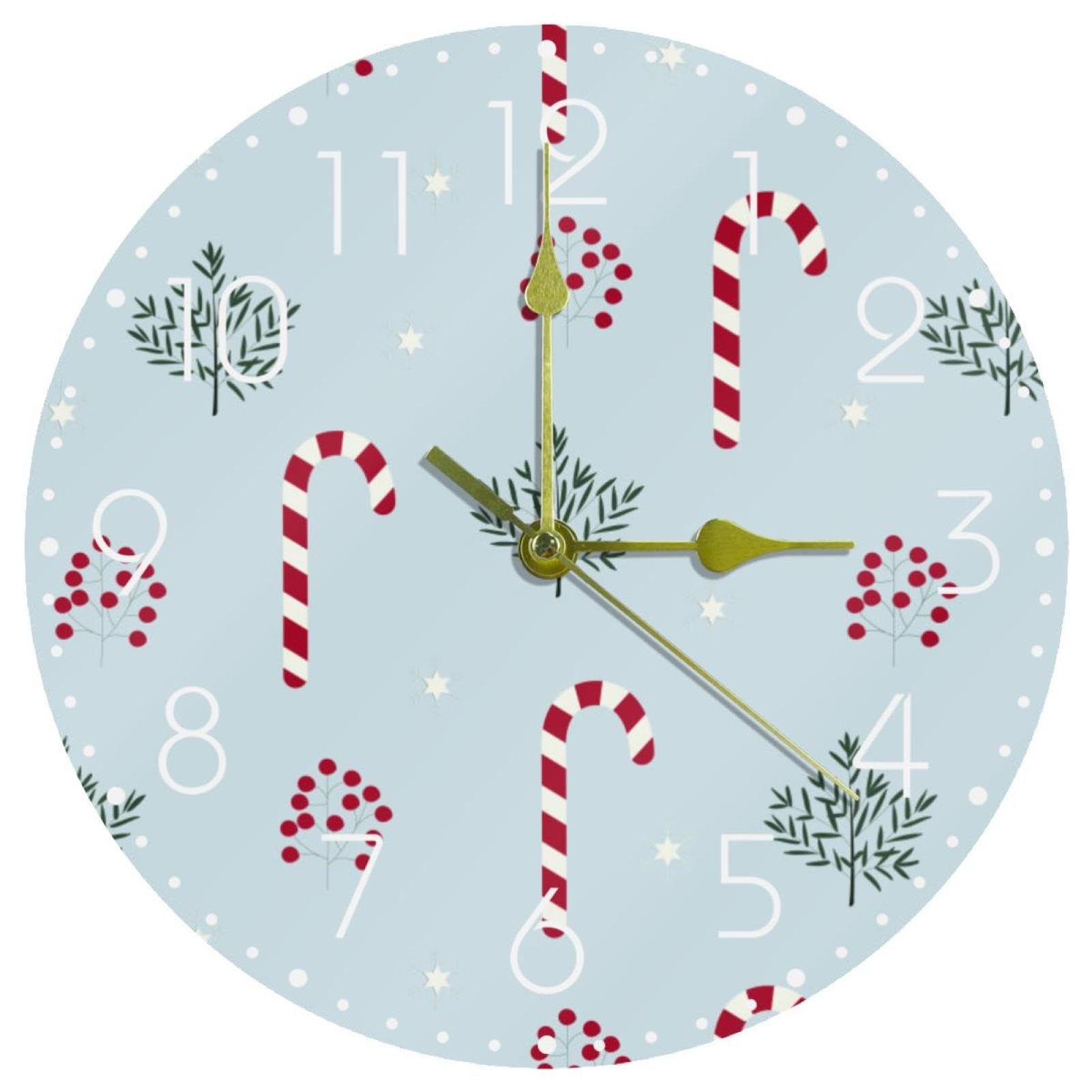 Horloge murale ronde en acrylique silencieuse pour salon et chambre