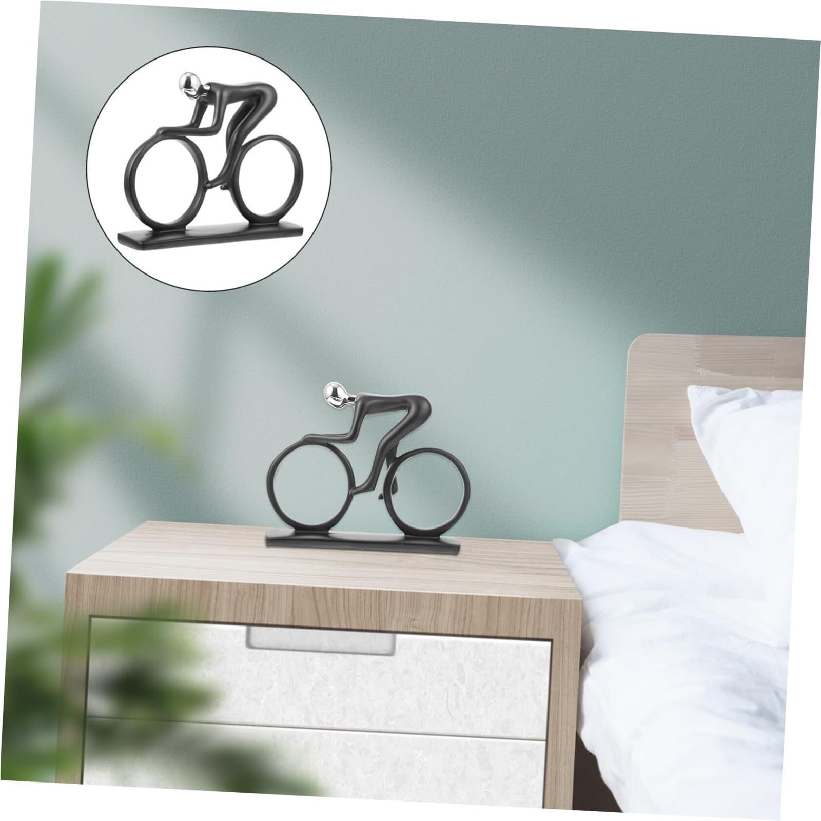 Regalos para Mujeres Estatua de Bicicleta Resina Abstracta, Escultura Moderna, decoración, Adorno artístico, Escritorio único Decoración para estanterías