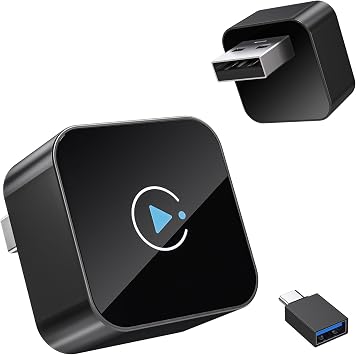 2026 Upgraded Wireless CarPlay Dongle, Mini Plug & Play USB Device for Apple CarPlay & Android Auto, Wired to Wireless, Stable No-Latency Connection, Compatible with iOS 10& Android 11+
