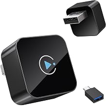 Wireless CarPlay Adapter & Android Auto Dongle-2-in-1 Wired to Wireless Converter, Plug & Play Fast Auto-Connect, No Delay Compact Design for iPhone Android USB/USB-C