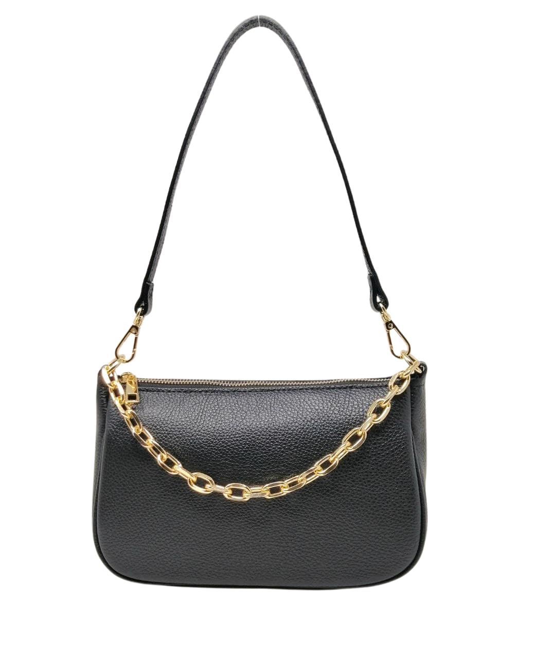 Borsetta Donna Piccola Elegante Vera Pelle Clutch con Catena a Mano Spalla e Tracolla Made in Italy Modello Stella