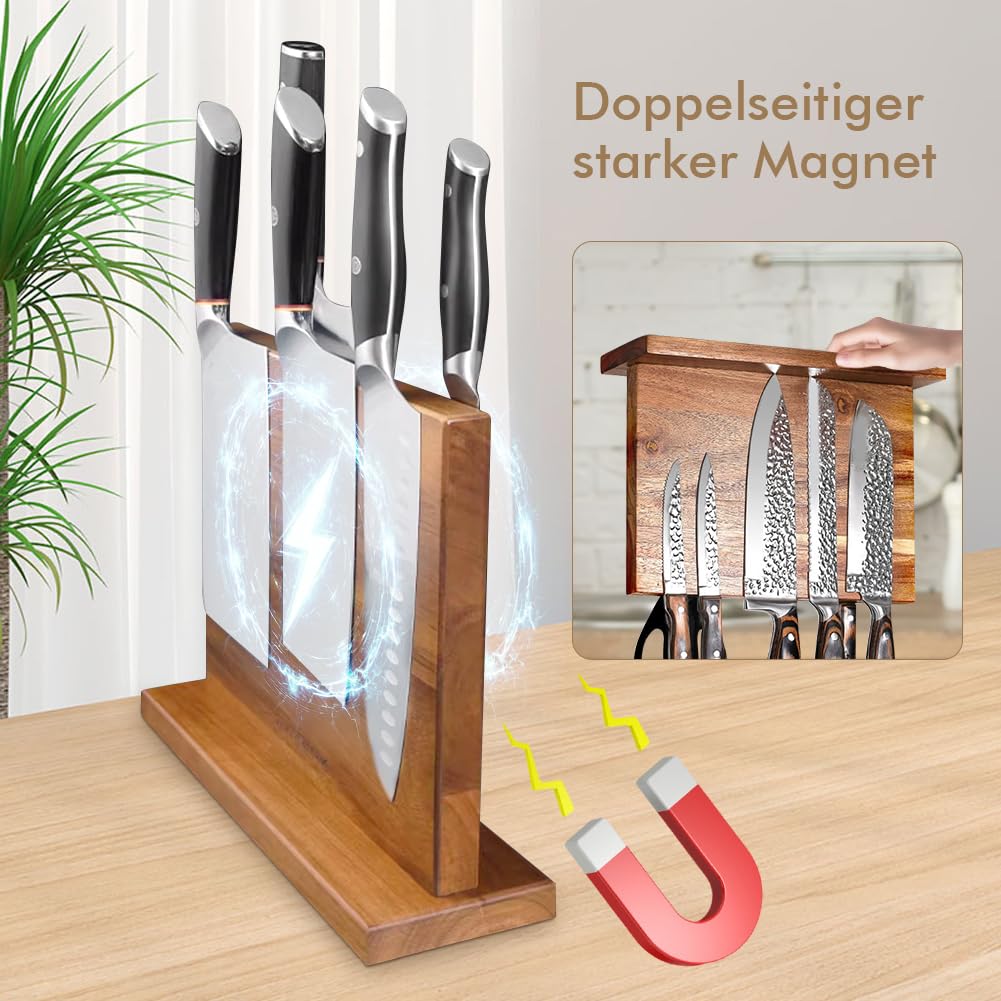 Magnetyczny dwustronny dwustronny blok na noże do blatu bez noża