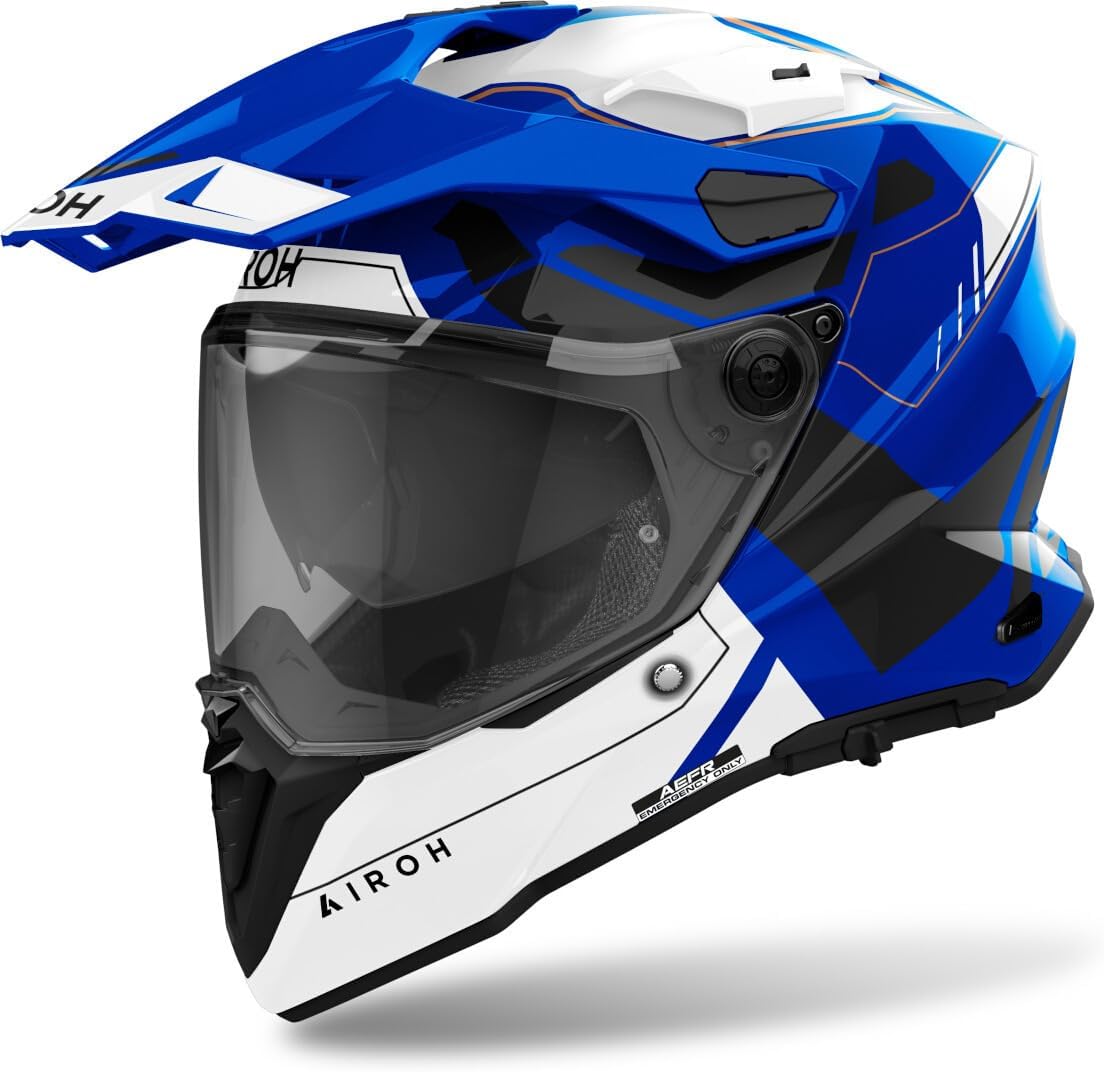 AIROH Commander 2 Reveal Blue Gloss XL
