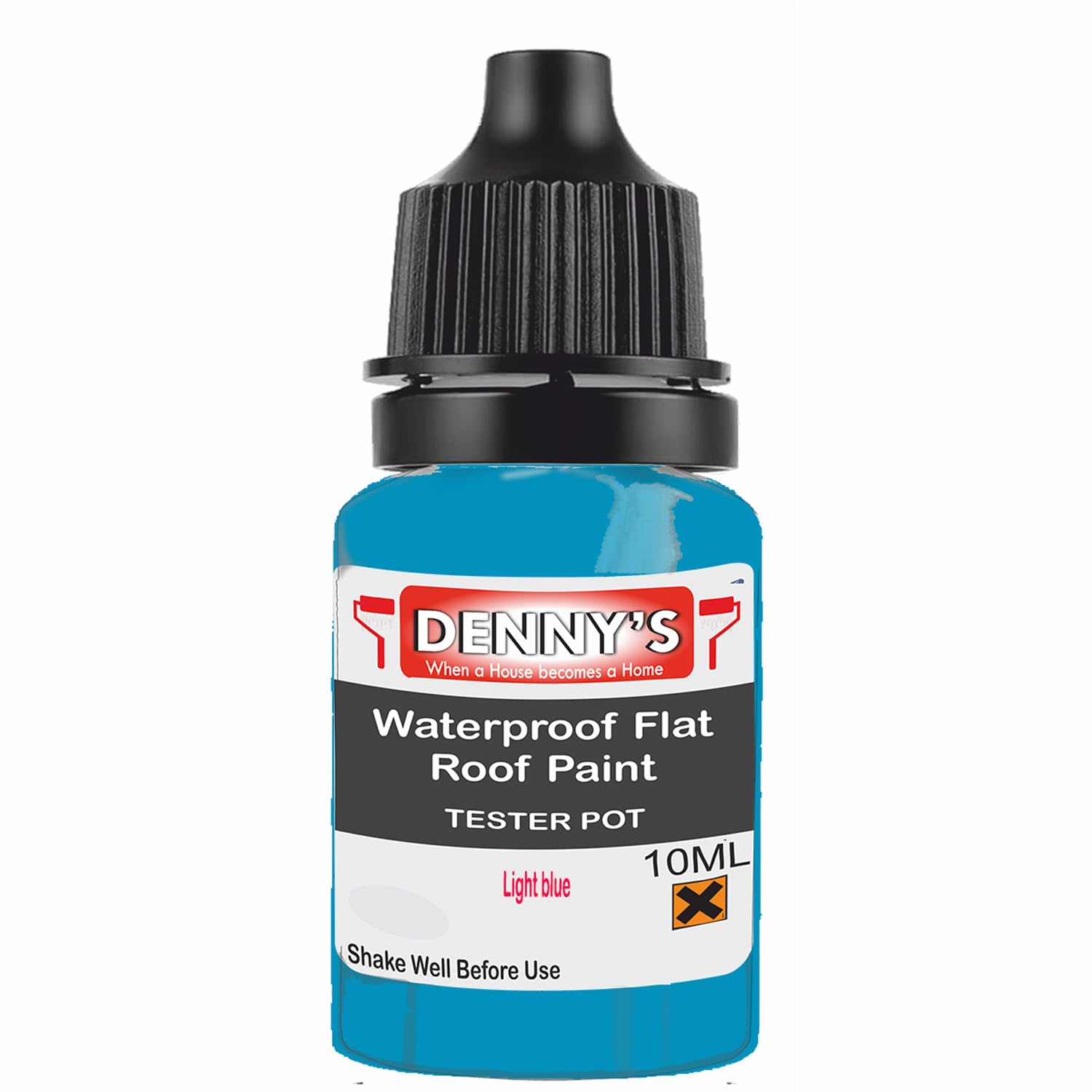 SCOOBYS PAINTS BACK IN THE MIX Chlorinated Rubber Flat Roof Paint – Waterproof Roof Sealer & Leak Repair Coating, Quick Drying, High Adhesion (Light blue, 10ML Tester Bottle)