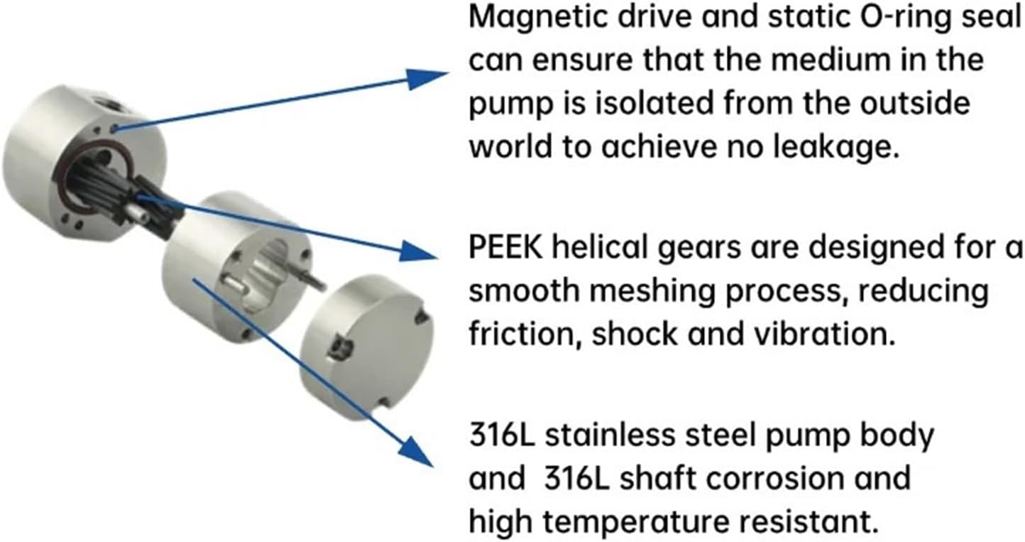 Miniature Gear 24V 80W Oil Filling Pump Stainless Steel Water Magnetic