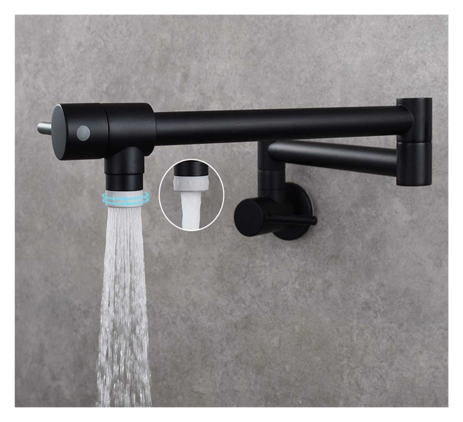 Robinet de cuisine mural en laiton de type B, mitigeur noir mat durable