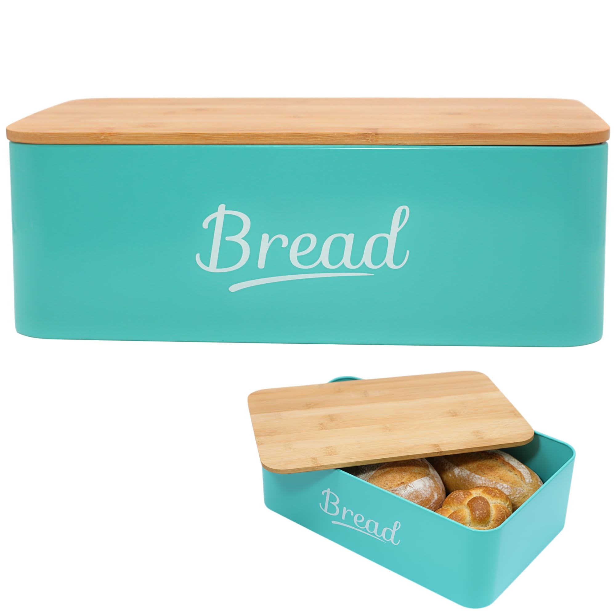 Boîte à pain design 35 cm et bambou pour un petit-déjeuner convivial