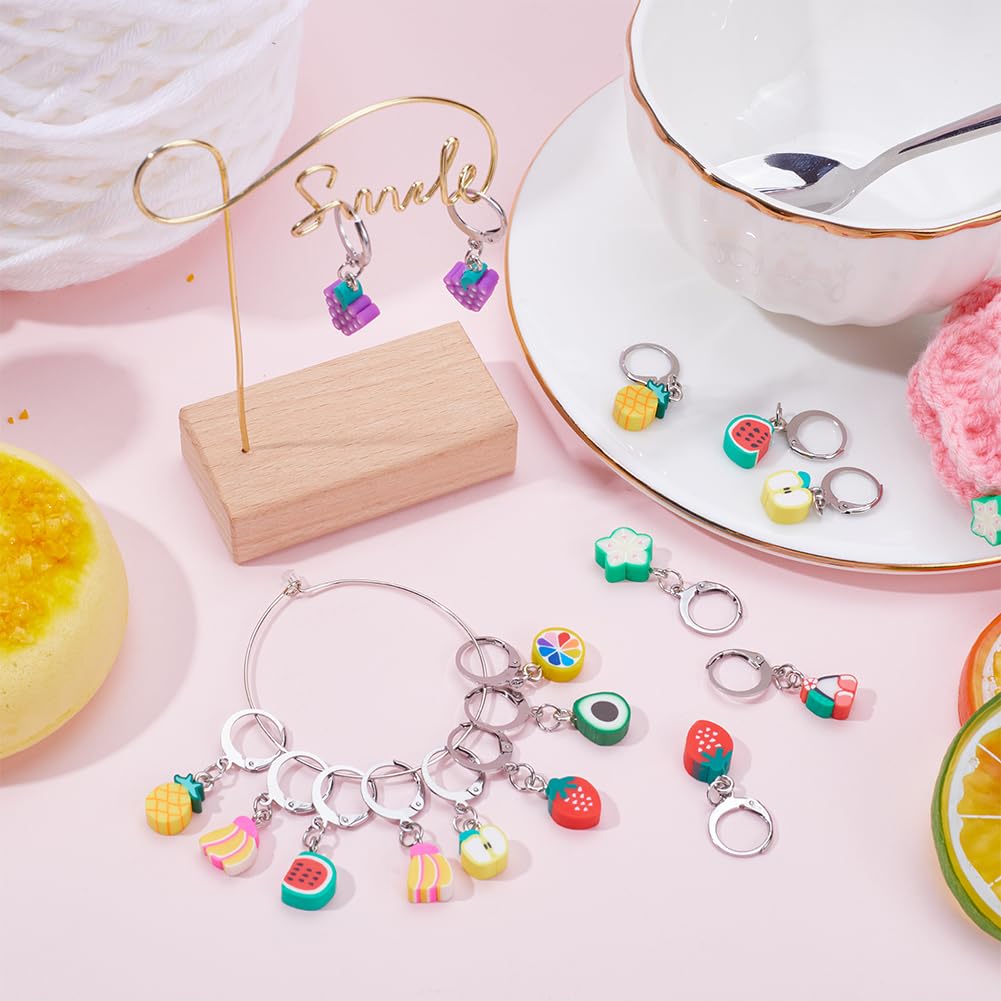 SUNNYCLUE 1 Boîte De 20 Marqueurs De Point De Vache De 5 Couleurs, Jolis Marqueurs De Crochet En Alliage émaillé, Breloques Pour Crochet, Tricot, Couture, Tissage, Fabrication De Bijoux, Accessoires