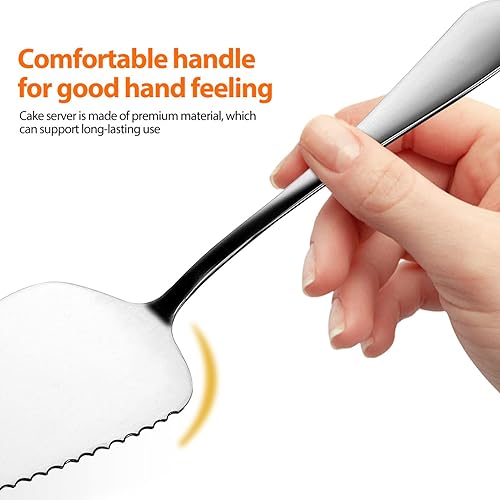 Miniatura 9 de 1 elevador de pizza con 2 servidores de postres de acero inoxidable, espátula, servidor de tartas, herramientas para servir pasteles de boda, palas