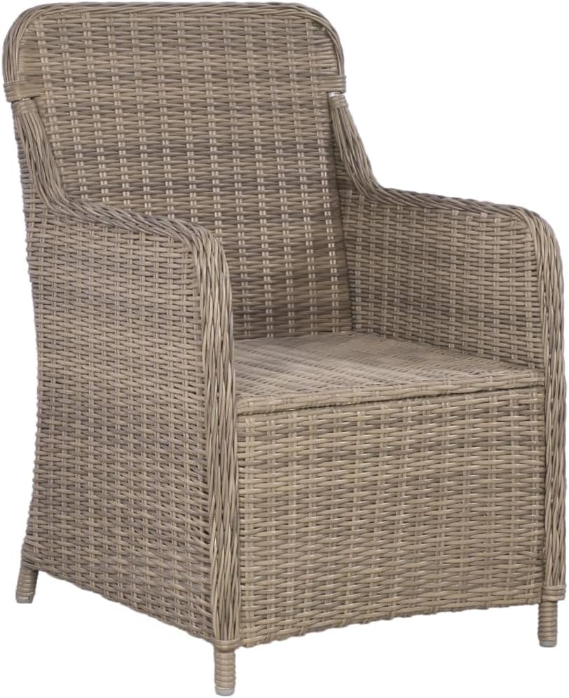 3 Piece Bistro Set with Cushions and Pillows,Balcony Furniture,Casual Table Chairs,Afternoon Tea Suit,Conversation Furniture,Perfect for outdoor garden, lawn, and backyard, Poly Rattan Brown