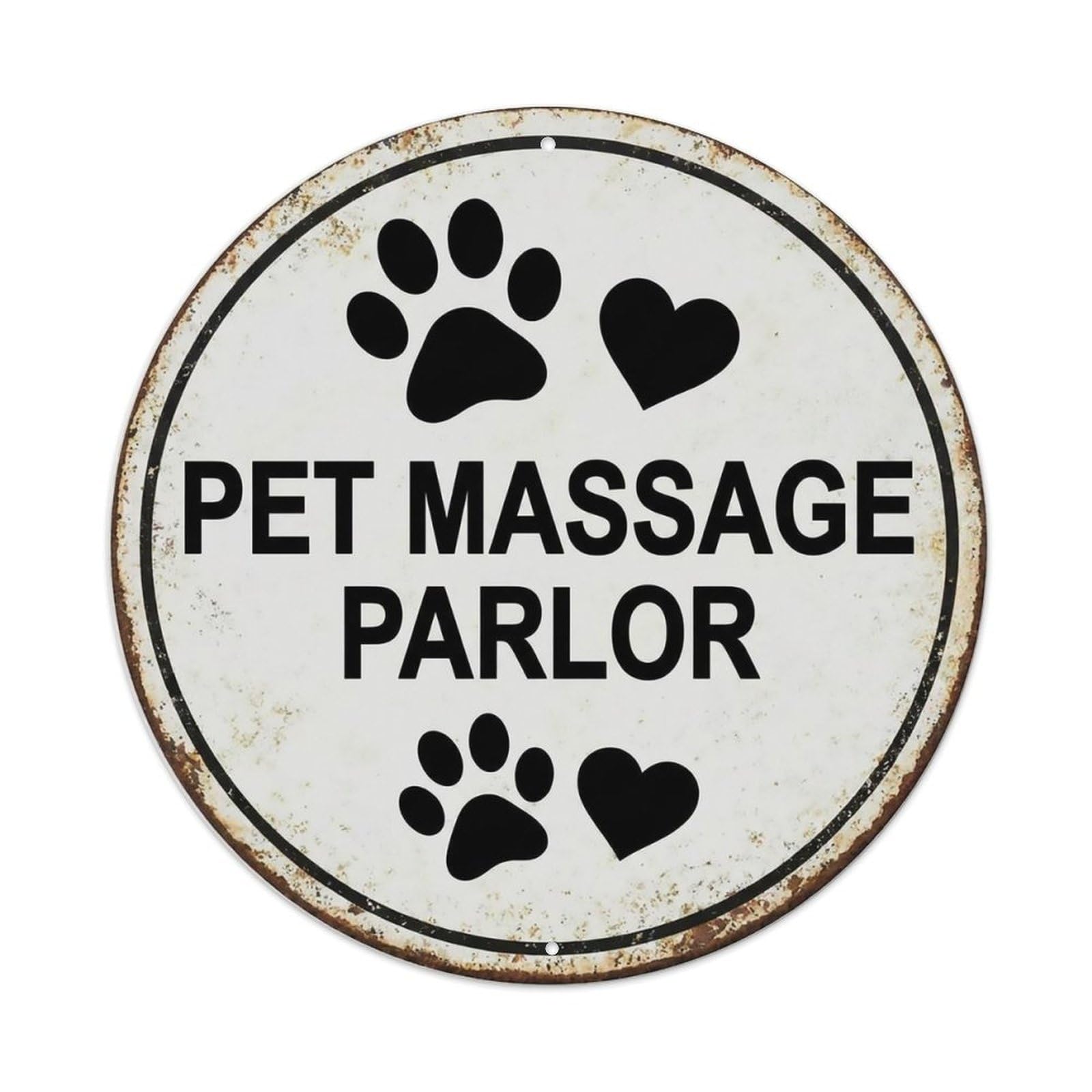 Vintage Pet Massage Parlor Spa Metal Tin Sign
