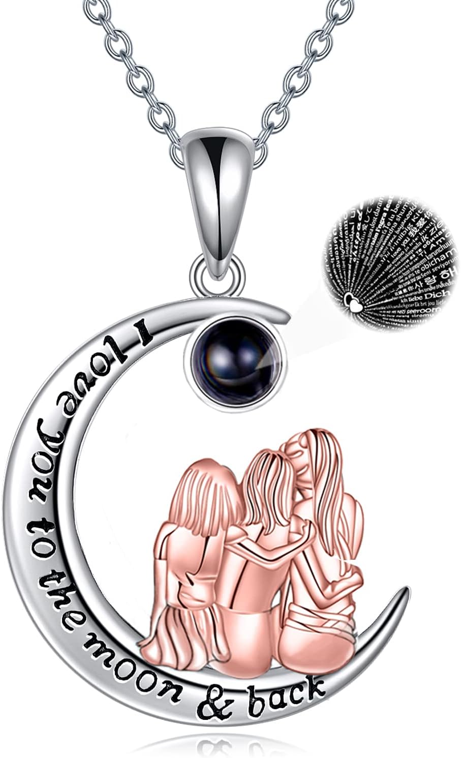 POPKIMI Sister Christmas Gifts from Sister/Brother Sisters Necklace for 2/3/ 4 Sterling Silver Sisters Fashion Jewelry for Women Friend Female Friendship Lasts Forever