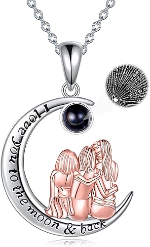 POPKIMI Sister Gifts from Sister 23 4 Sisters Necklace Sterling Silver Always My Sister Forever My Friend Pendant Necklace Fashion Jewelry Gifts for