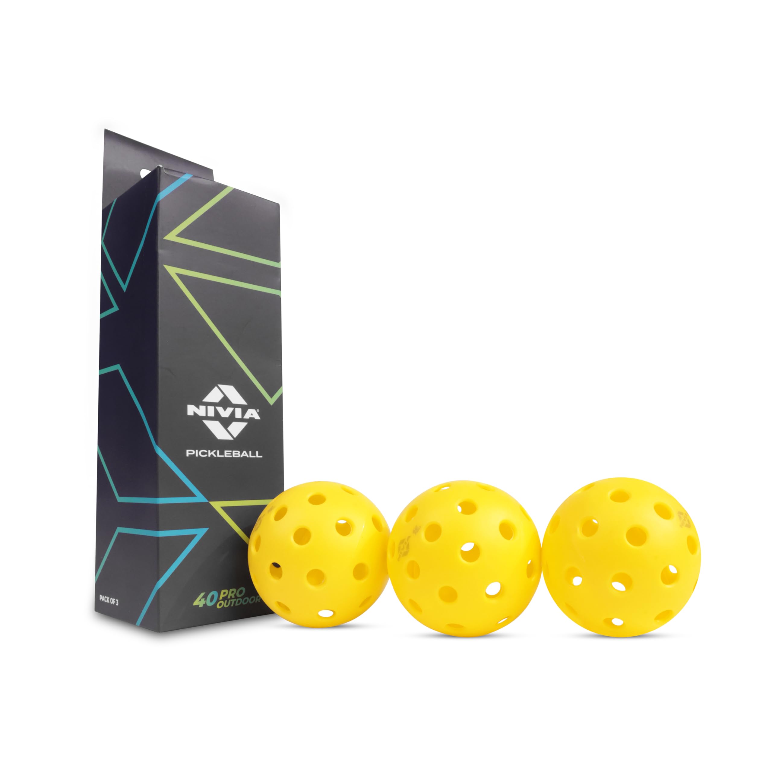 Nivia Pickleball 40 Pro Outdoor Ball (Pack of 3), Pickleball Balls for Outdoor Play, 40 Precise Holes, Active Bounce, Durable (Yellow)-picture-21