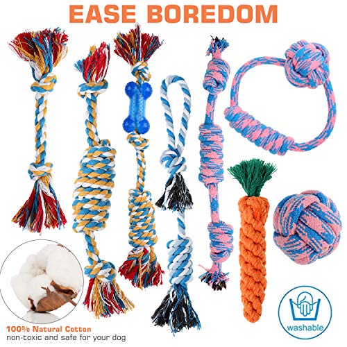 Zutesu Dog Chew Toy for Puppy Teething, 12 Pack Indestructible Dog Toys for Puppy Chewers, Interactive Tug of War Rope… - Image 3