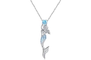 Mermaid Necklace 925 Sterling Silver Nautical Mermaid Pendant