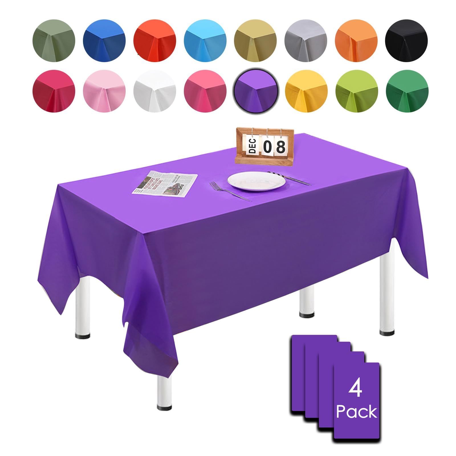 4 Pack Dark Purple Table Cloths For Party 137x274cm Extra | Desertcart  Seychelles, image size:1600x1600