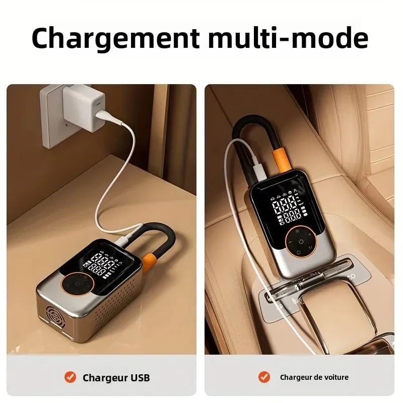 Compresor de aire inalámbrico para coche y bomba de aire digital para moto 5